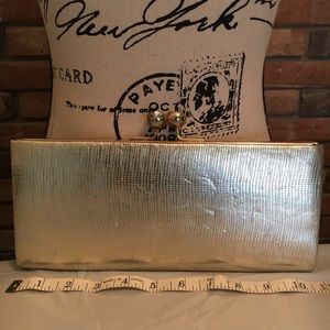 Gold evening clutch